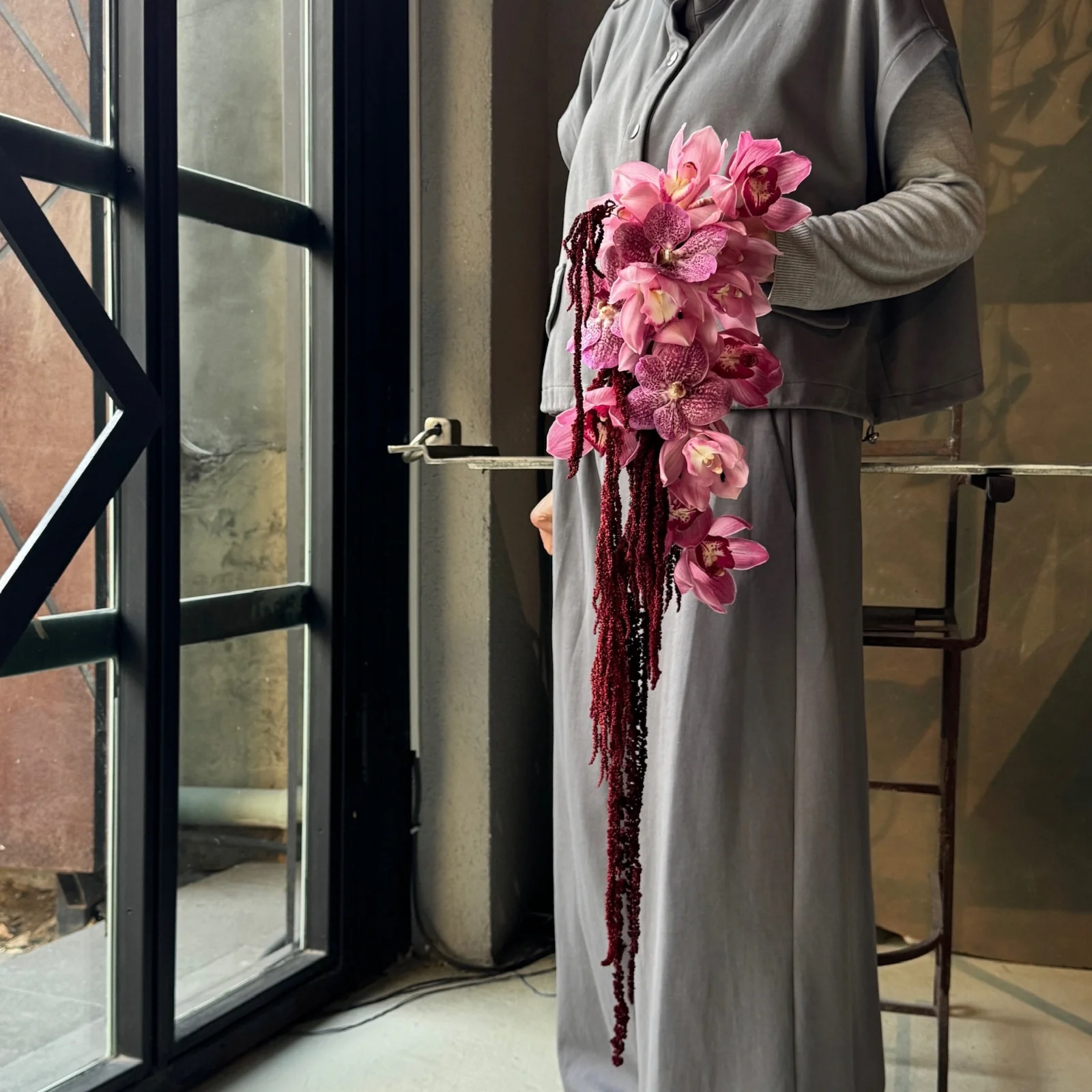 Bridal No.06 | Pembe Orkideli Akan Gelin Buketi - görsel 2