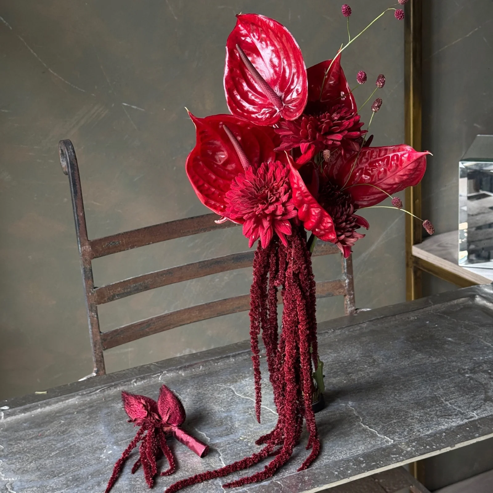 Bridal No.07 | Kırmızı Anthurium Gelin Buketi - görsel 4