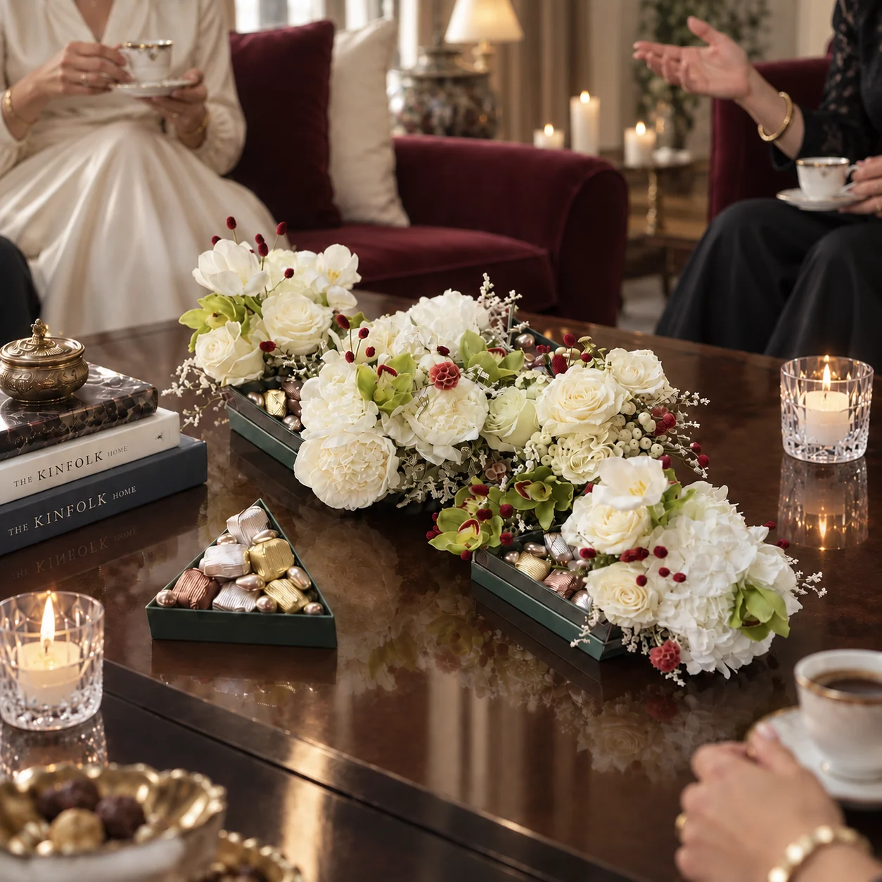 Ivory Celebration | Flower & Chocolate Box — ARANJMAN koleksiyonu No.30 — Lisan-ı Ezhar