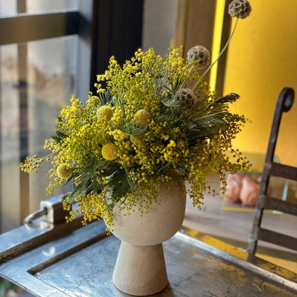 mimosalı seramik vazo